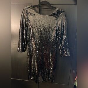 JustFab Black Sequin Mini Dress